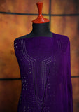 Winter Collection - Riwaj - Bamber Chikankari W/ Mukesh Work - D Purple