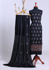 Winter - Riwaj - Pashmina Embroidered Suit - D#10 - N Blue