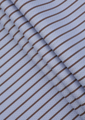 Elite Men Egyptian Shirting Selvage Stripe Cotton Fabric - B Sky