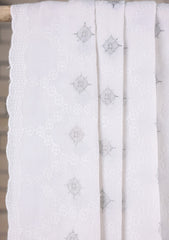 Embroidered Lawn Summer Shawl D#65 - White 2