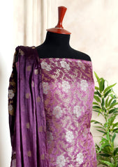 Formals - Fancy Closet - 2 pcs Suit - Satin Silk Jamawar D#06 Purple