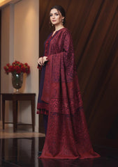 Winter - Meemsey - Noor Jahan - Makhmal 25 - Jacquard Shawl - D#01 - Purple