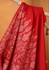 Pashmina Embroidered Jaaldar Shawl D#12 - Red