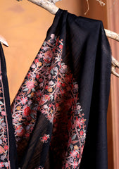 Pashmina Embroidered Border Shawl D#228 - Black