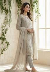 Formals - Riwaj - Fancy Net - 2 Pcs Suit - CND#2783 - Fawn