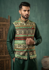 Elite Men Raw Silk Jacquard Unstitched Waistcoat Fabric
