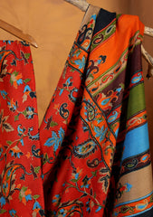 Pashmina Qalamkari Needle Work Shawl D#17 - Multi