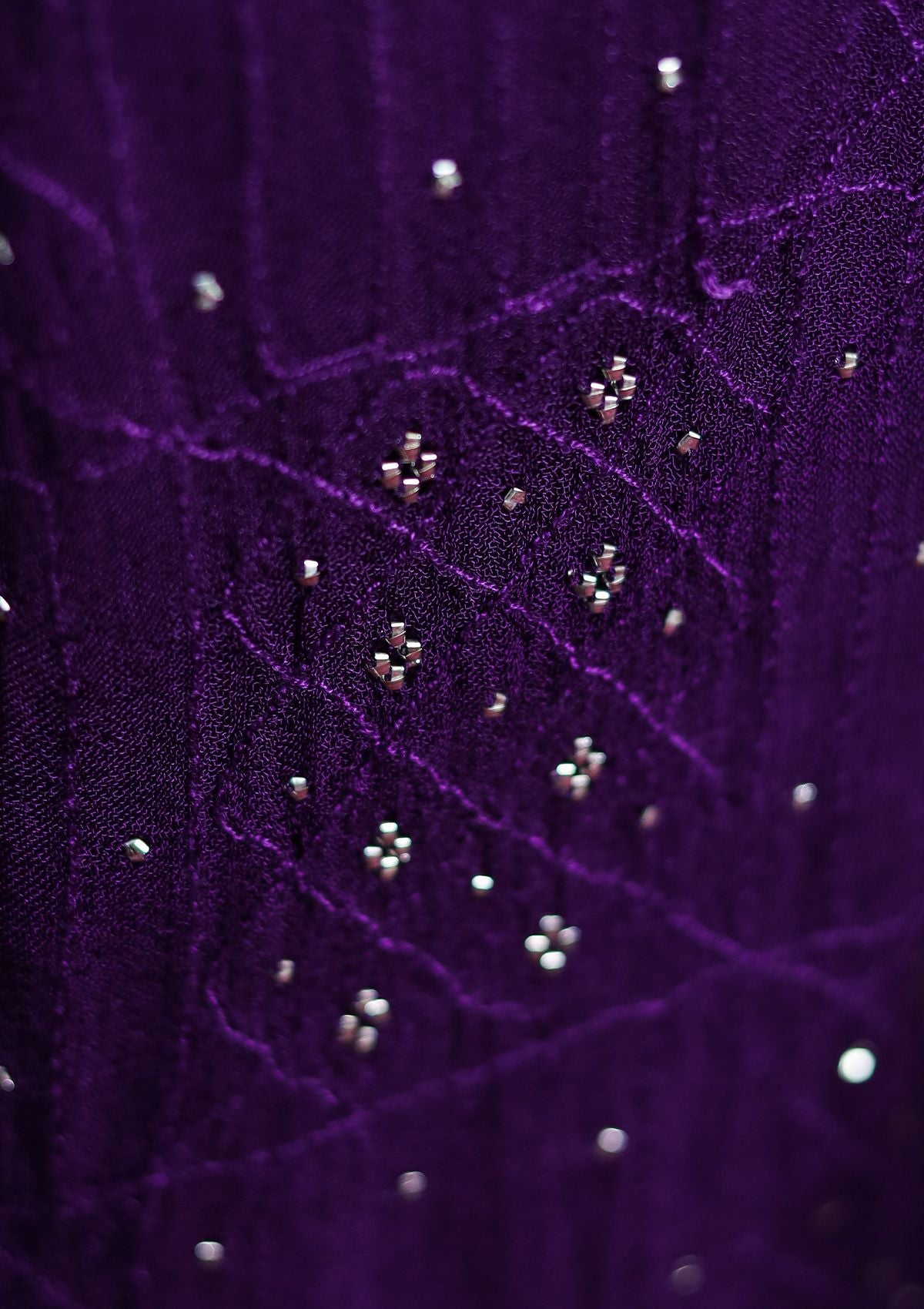 Winter Collection - Riwaj - Bamber Chikankari W/ Mukesh Work - D Purple