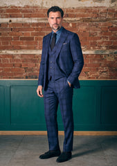 Drago Luxury Micron Super 160's Wool & Silk Fabric - B Blue