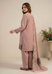 Winter - Riwaj - Velvet Jamawar Patch Work Suit - D#01 - T Pink