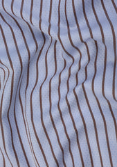 Elite Men Egyptian Shirting Selvage Stripe Cotton Fabric - B Sky