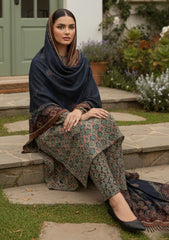 Winter - Riwaj - Printed Marina - 3 Pcs - Wool Shawl 25 - D#23