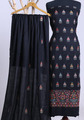 Winter - Riwaj - Pashmina Embroidered Suit - D#10 - N Blue