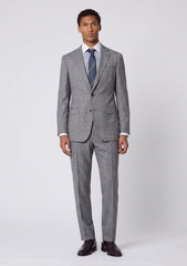 Loro Piana Summer Time Wool Linen & Silk Fabric - L Grey