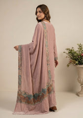 Winter - Riwaj - Velvet Jamawar Patch Work Suit - D#01 - T Pink