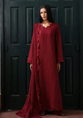 Winter - Neeshay - Reverie Karandi Unstitched 26 - CLARET