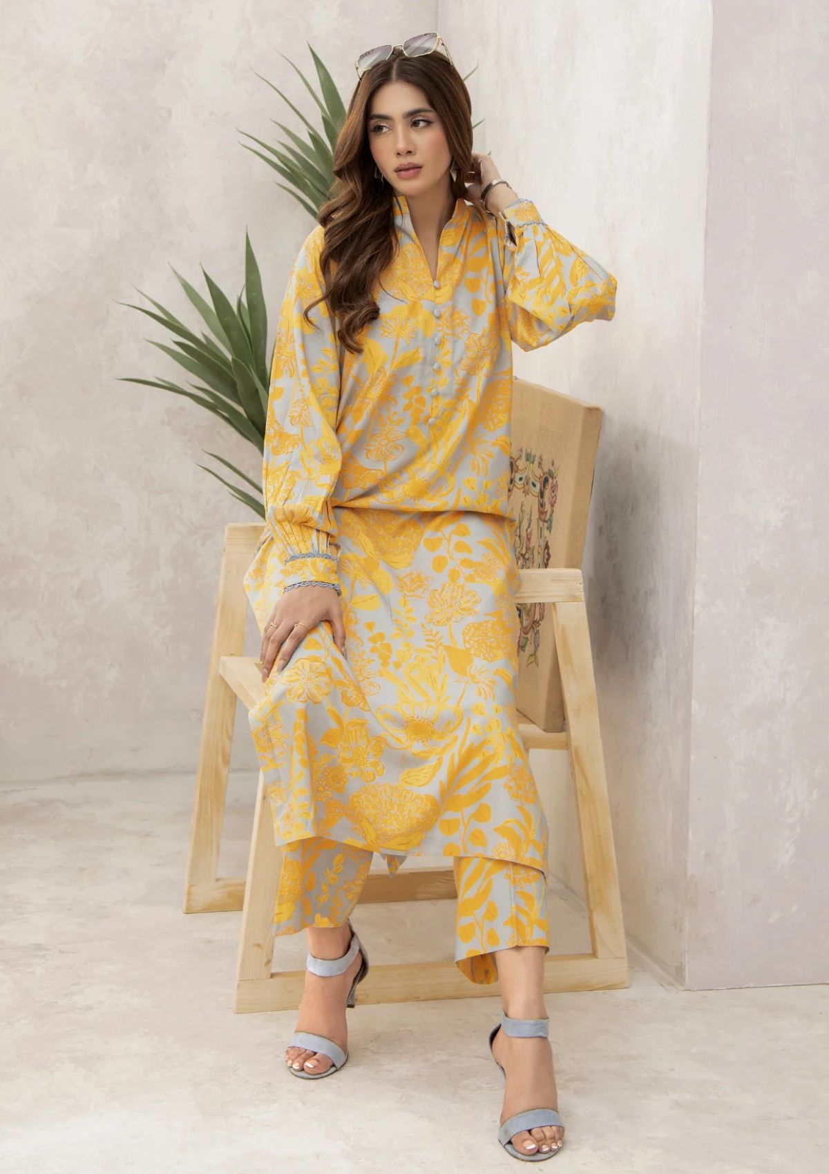 Pret Collection - Mehryam - Pure Comfort Co-Ord's - Lovely Sunny with Soft Grey