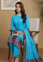 Winter - Riwaj - Pashmina Jamawar Suit - Patch Work - D#12 - Ferozi