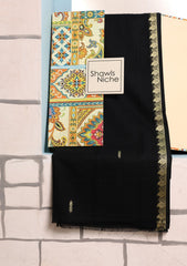 Jacquard Lawn Summer Shawl D#16 - Black