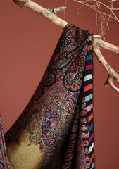 Pashmina Zari Jamawar Shawl D - 16 - Black