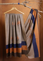 Pashmina Ari Work Shawl D#06 - Brown 1