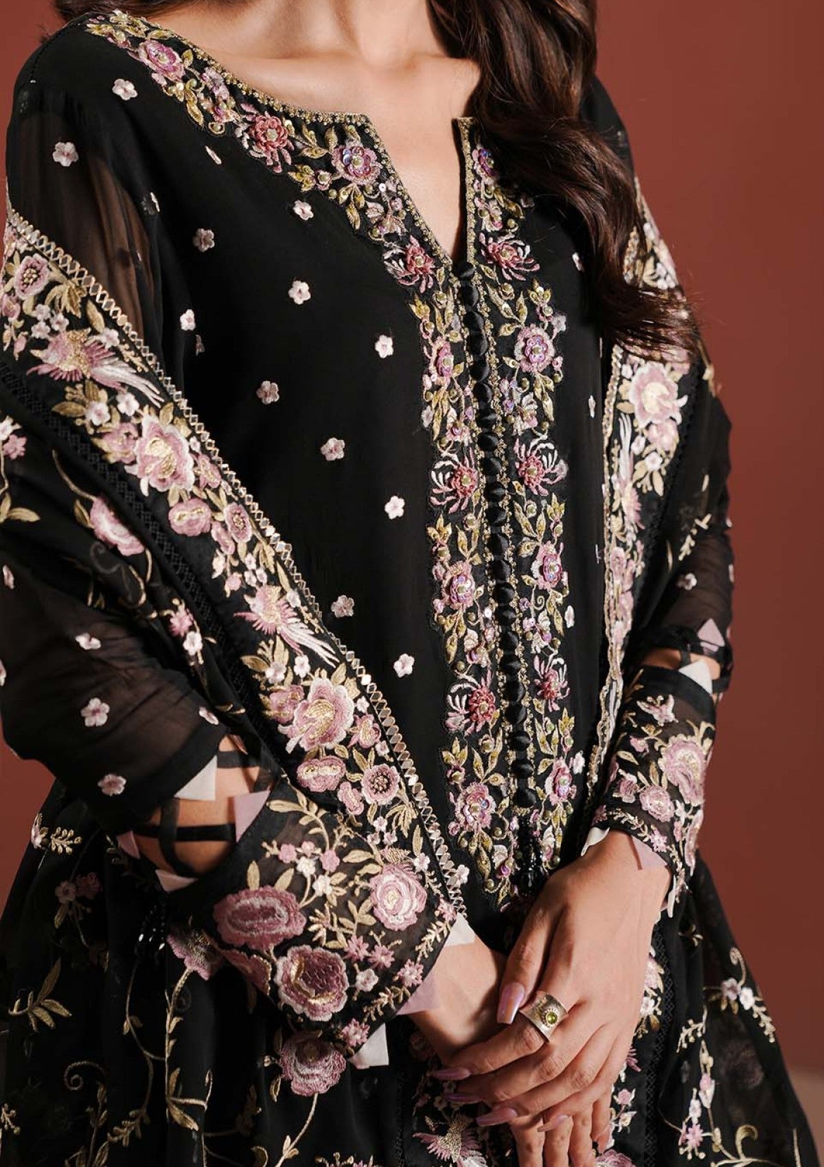 Formal Collection - Zarqash - Lakhnawi - Festive Chiffon - ZQ24#3A - SAHAR