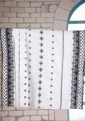 Embroidered Lawn Summer Shawl D#42 - White