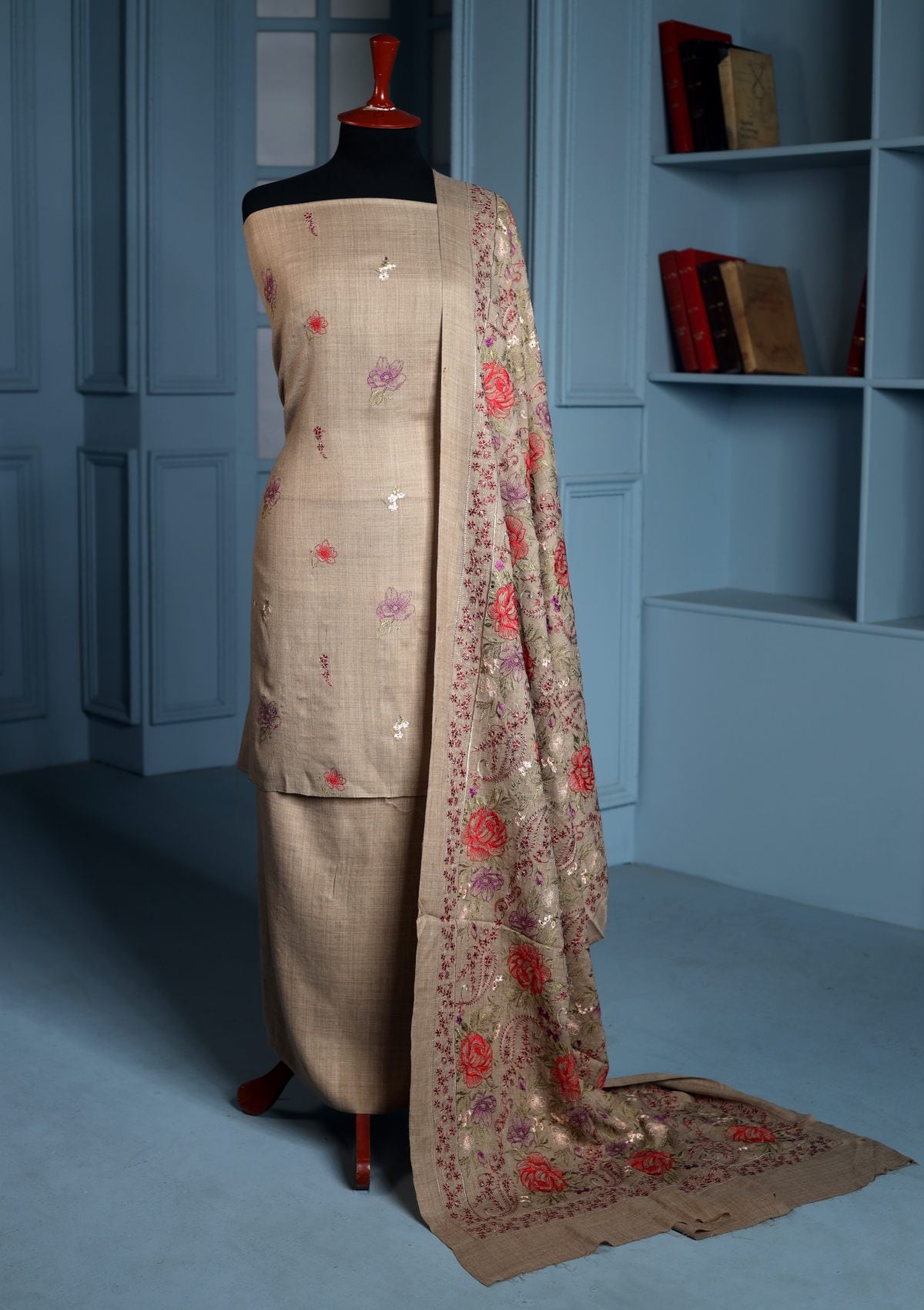 Winter Collection - Riwaj - Pashmina Embroidered Suit - Volume II - D#10 (K)