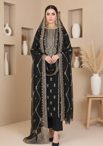 Formals - Riwaj - Fancy Bamber Chiffon - 3 Pcs Suit - CBD#1796 - Black