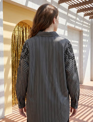Pret - Moven - Oversize Stone Embellished Shirt - Black