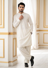 Elite Men Cavani Selvage Plain Cotton Fabric - M White