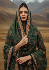 Winter - Riwaj - Printed Marina - 3 Pcs - Wool Shawl 25 - D#92