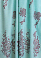 Pashmina Embroidered Jaaldar Scarf D#01 - Ferozi