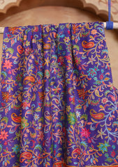 Pashmina Kalamkari Printed Ari Work Scarf D#02 - Purple