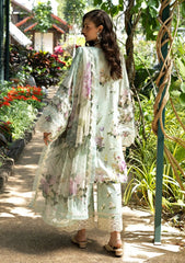 Lawn - Elaf Premium - Signature Embroidered Prints 26 - ESA#04B - MINT MEADOW