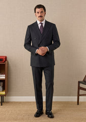 Guabello Super 150's Seven Wool Fabric - Black