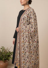 Winter - Riwaj - Pashmina Kani Jamawar 3 Pcs Suit - D#02 - Black