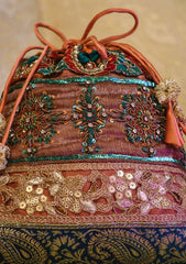 Bags Collection - Sadias Collection - Potli - D#09 Bronze Embroidered