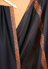 Pashmina Kashmiri Border Shawl D#151 - Black