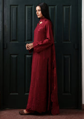 Winter - Neeshay - Reverie Karandi Unstitched 26 - CLARET