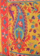 Pashmina Kalamkari Shawl D - 4 - Golden