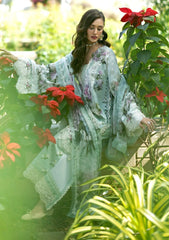 Lawn - Elaf Premium - Signature Embroidered Prints 26 - ESA#04B - MINT MEADOW