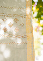 Broshia Stone Work Lawn Shawl D- 01 - Grey