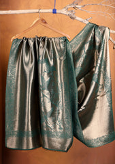 Silk Zari Jamawar Shawl D#48 - Green