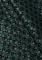 Elite Men Embroidered Sequence Selvage Viscose Fabric - Green