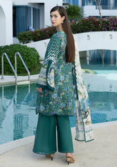 Lawn - Elaf Premium - Santorini Prints 26 - EPN#09A - PEACOCK