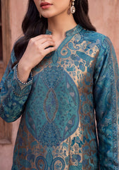 Pret - Riwaj - Silk Kani Zari Jamawar Shirt - Ferozi