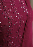 Winter Collection - Riwaj - Bamber Chikankari W/ Sequence Work - Maroon