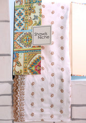 Embroidered Lawn Summer Shawl D#46 - White