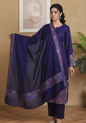 Winter - Riwaj - Pashmina Jamawar Suit - Patch Work - D#22 - N Blue
